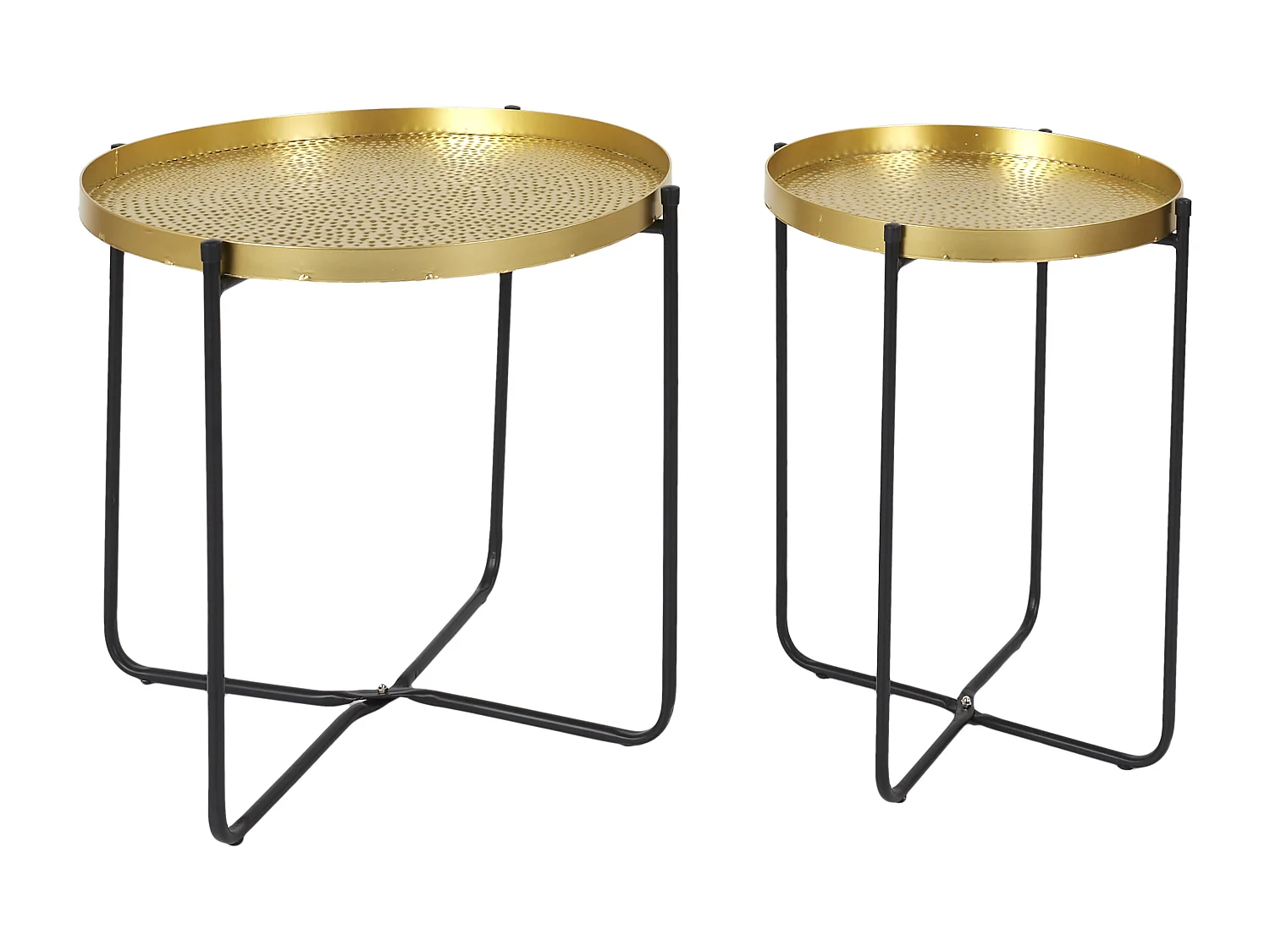 Table D Appoint Metal Martele Alia D50cm Noir, Or