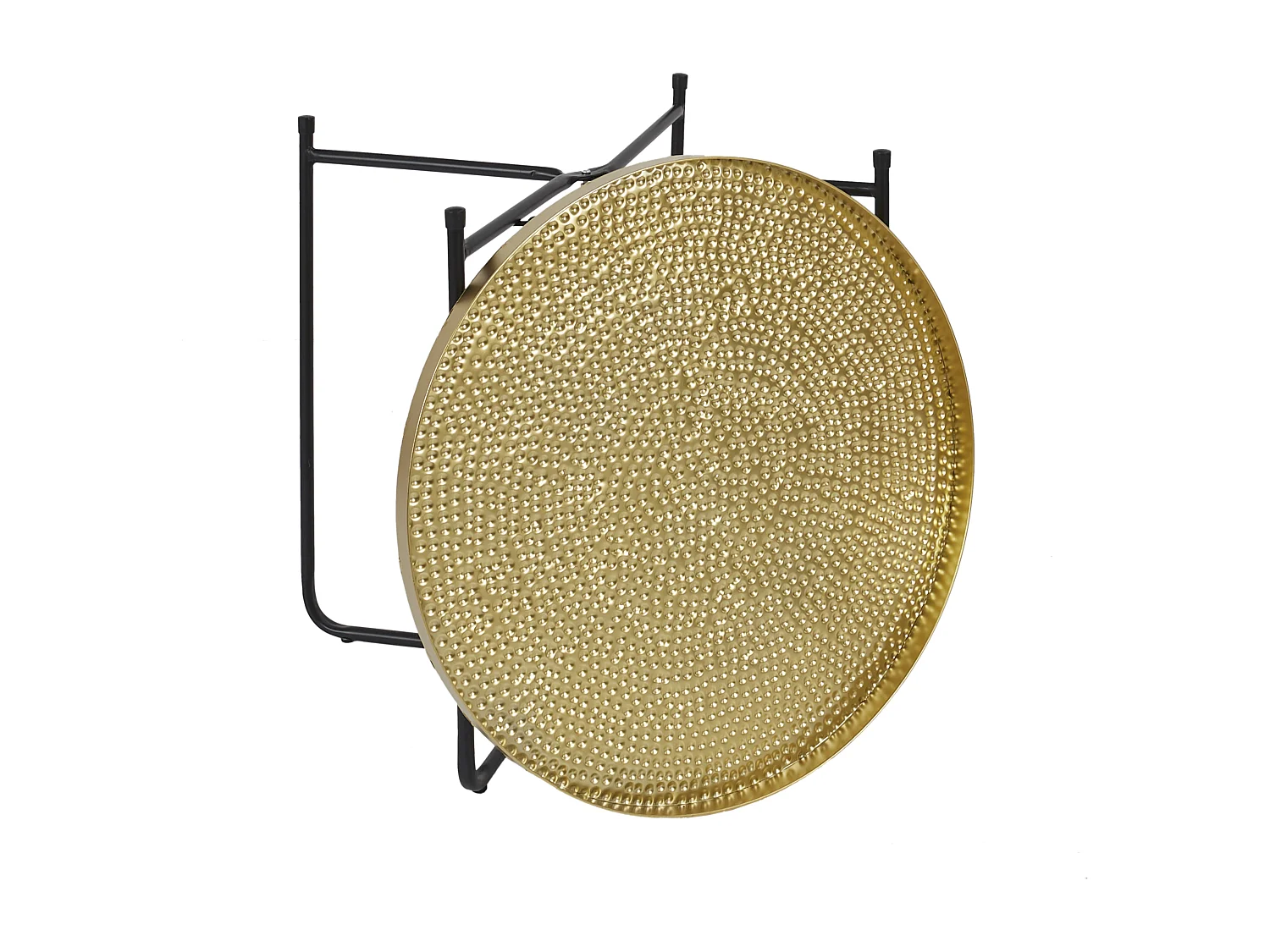 Table D Appoint Metal Martele Alia D50cm Noir, Or