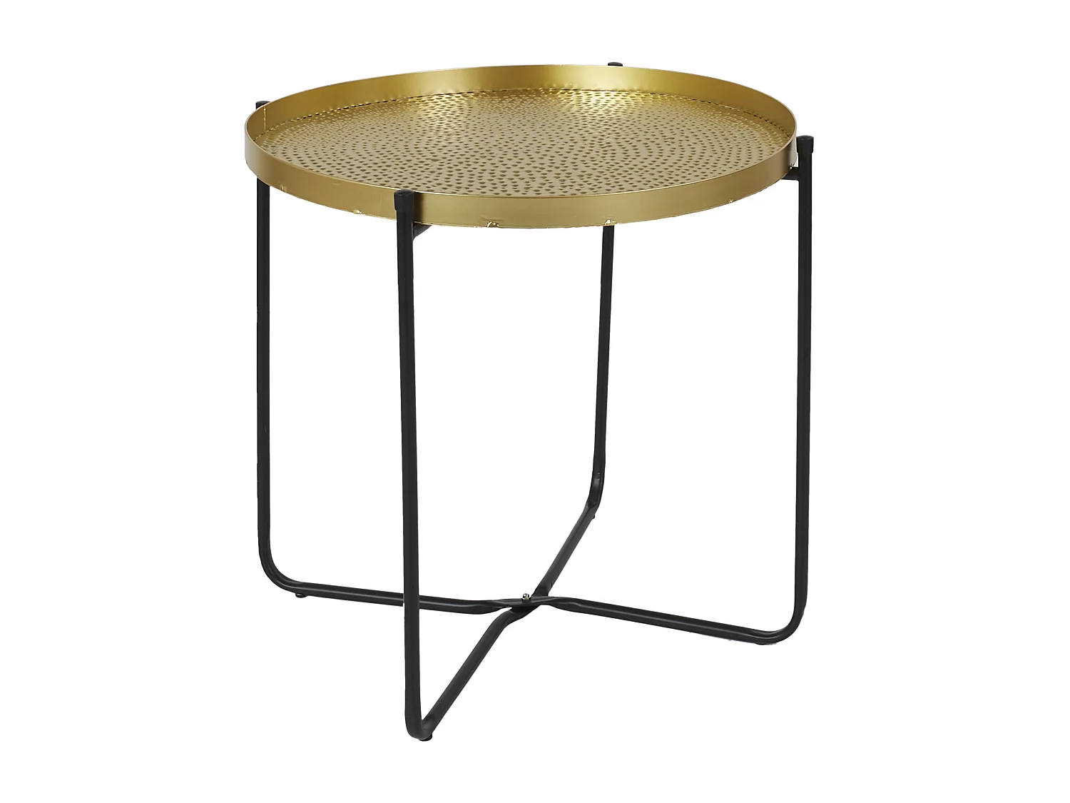 Table D Appoint Metal Martele Alia D50cm Noir, Or