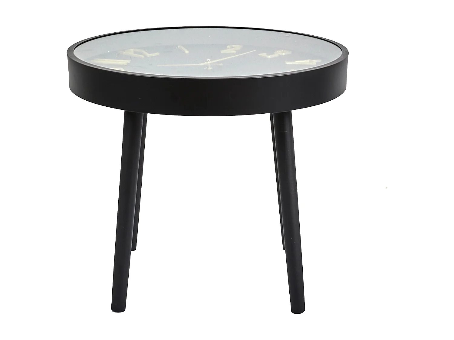 Table Horloge Lounge D50cm Marron, Noir