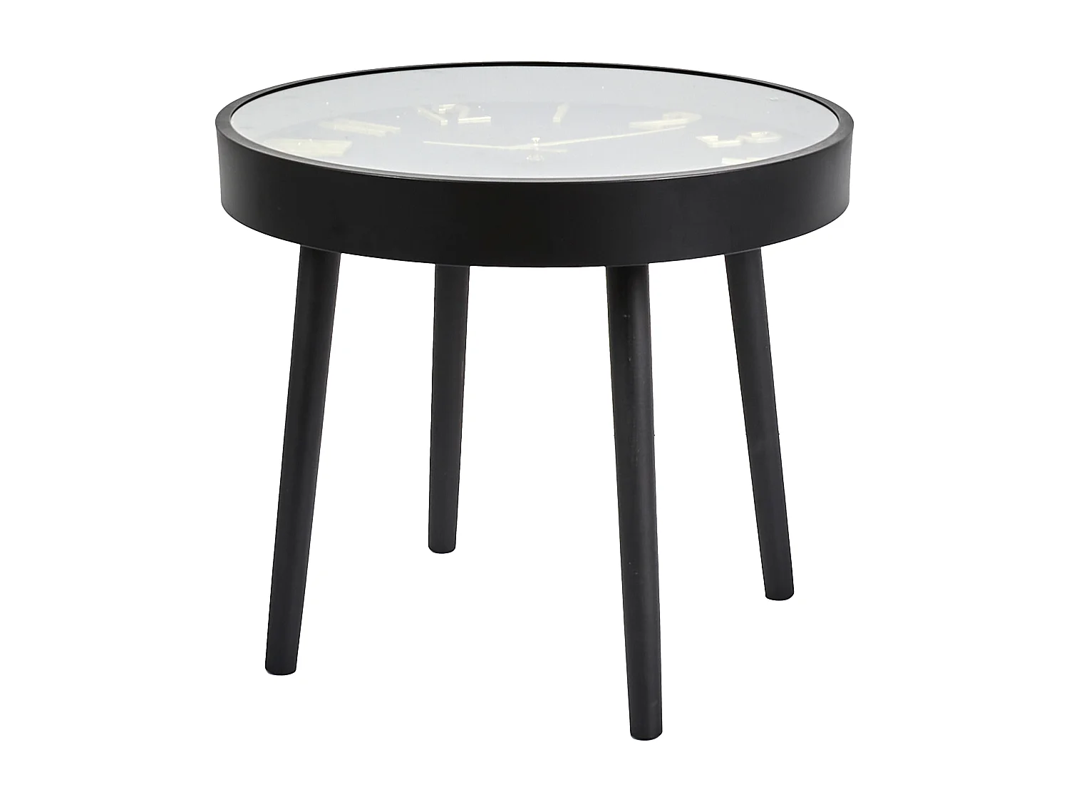Table Horloge Lounge D50cm Marron, Noir