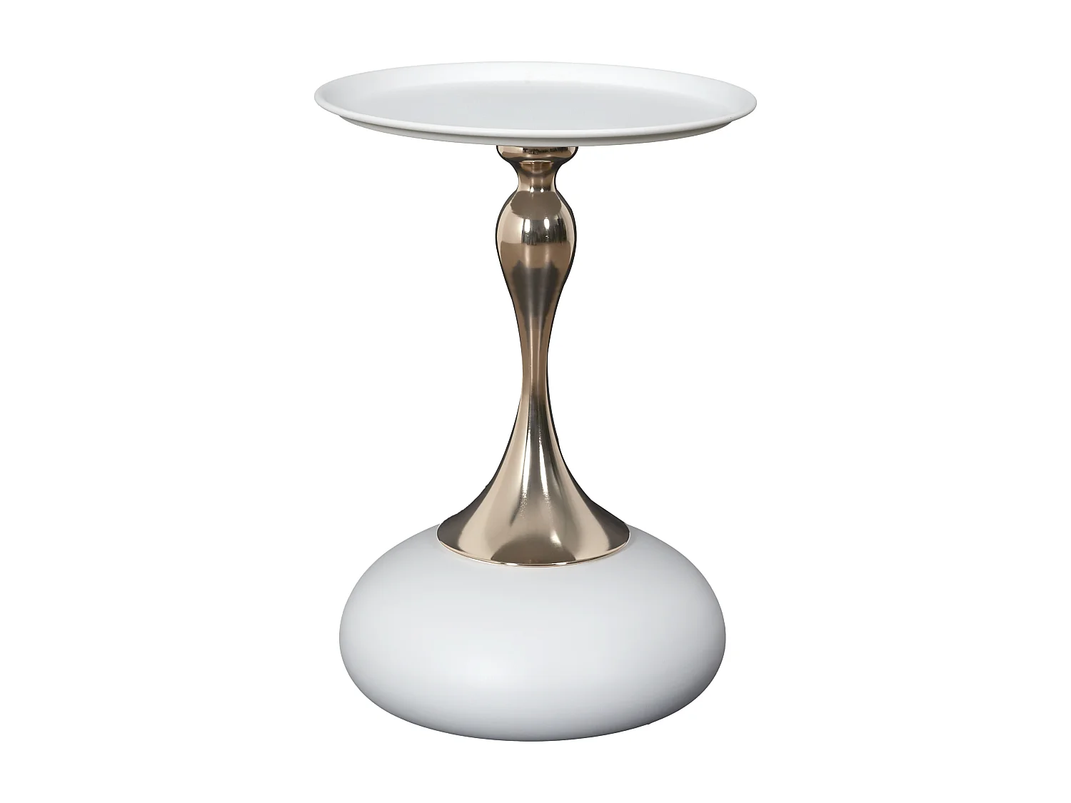 Table D Appoint Portobello Blanc Blanc, Or