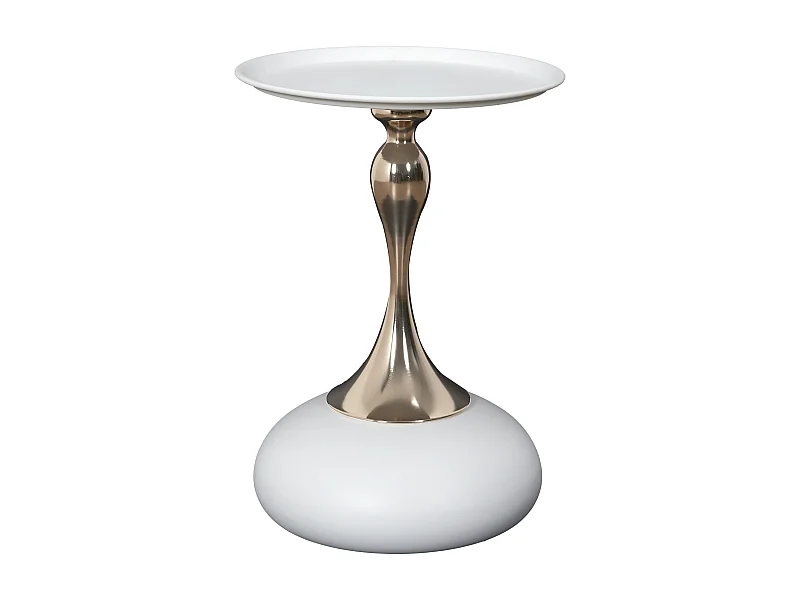 Table D Appoint Portobello Blanc Blanc, Or