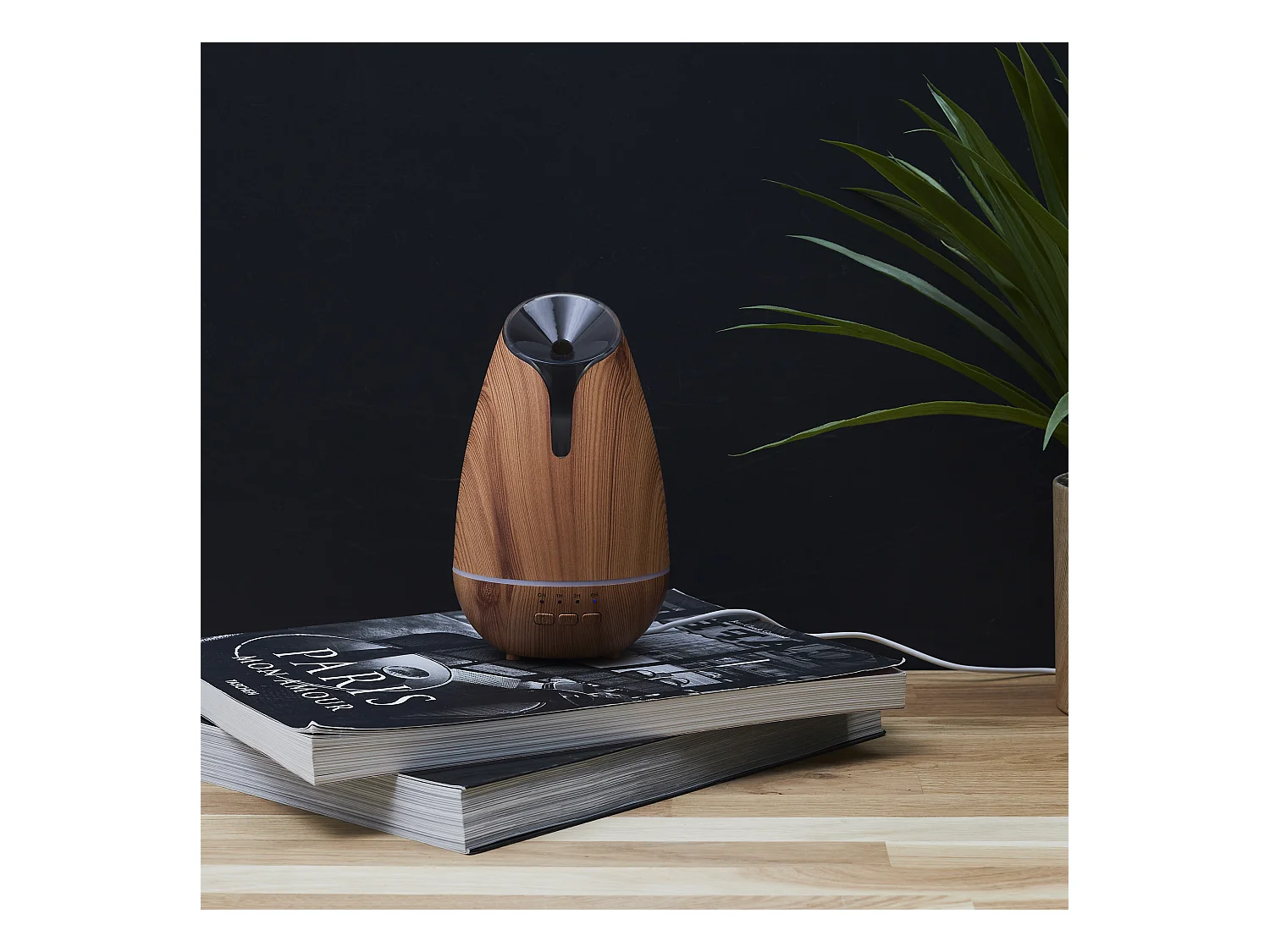 Diffuseur Lumineux Impression Bois Usb 120ml Marron