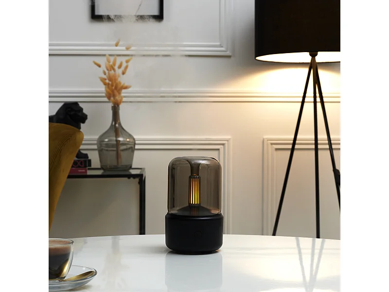 Diffuseur Huiles Essentielles Verre Fume Noir