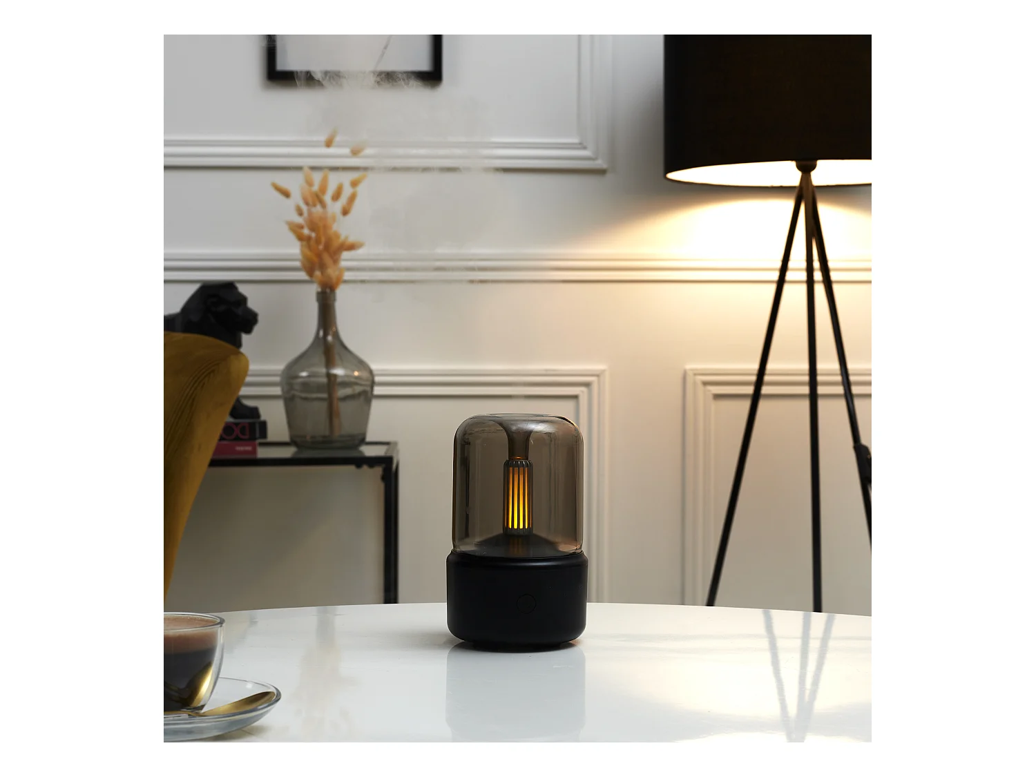 Diffuseur Huiles Essentielles Verre Fume Noir