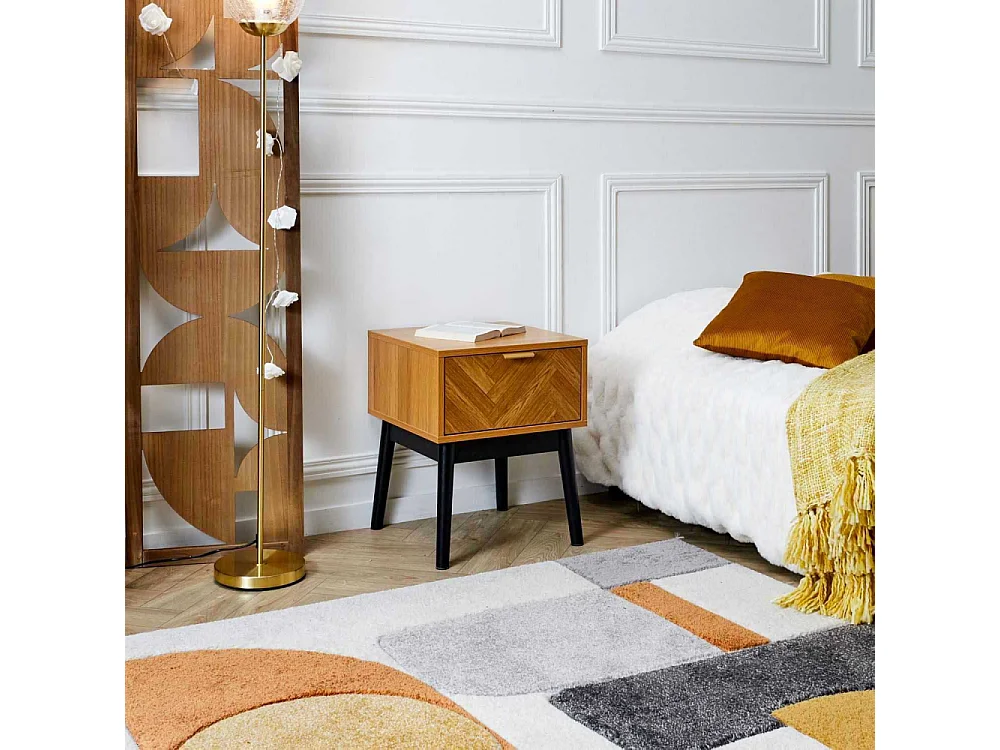 Chevet Felix M1 Marron, Noir