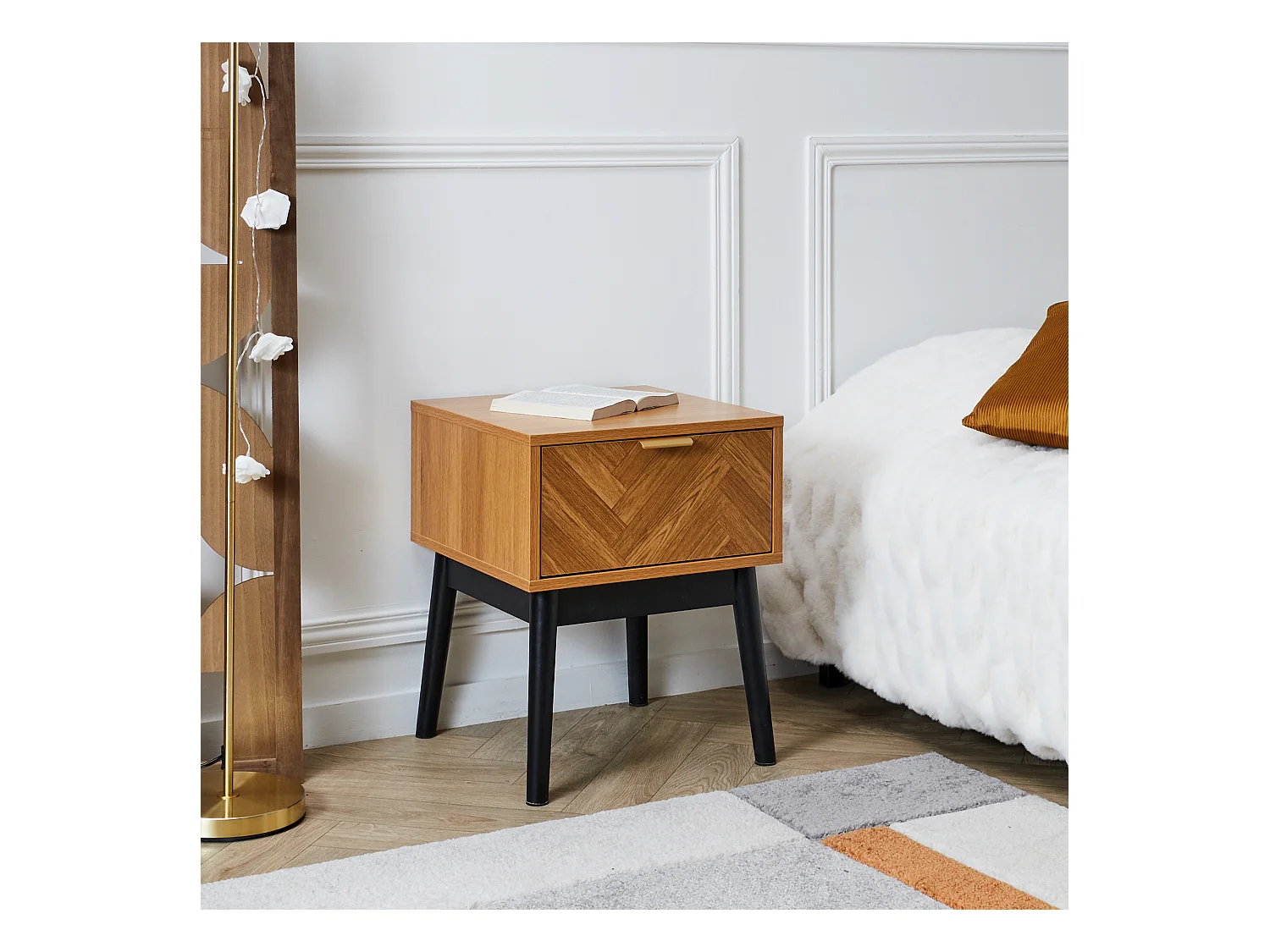 Chevet Felix M1 Marron, Noir
