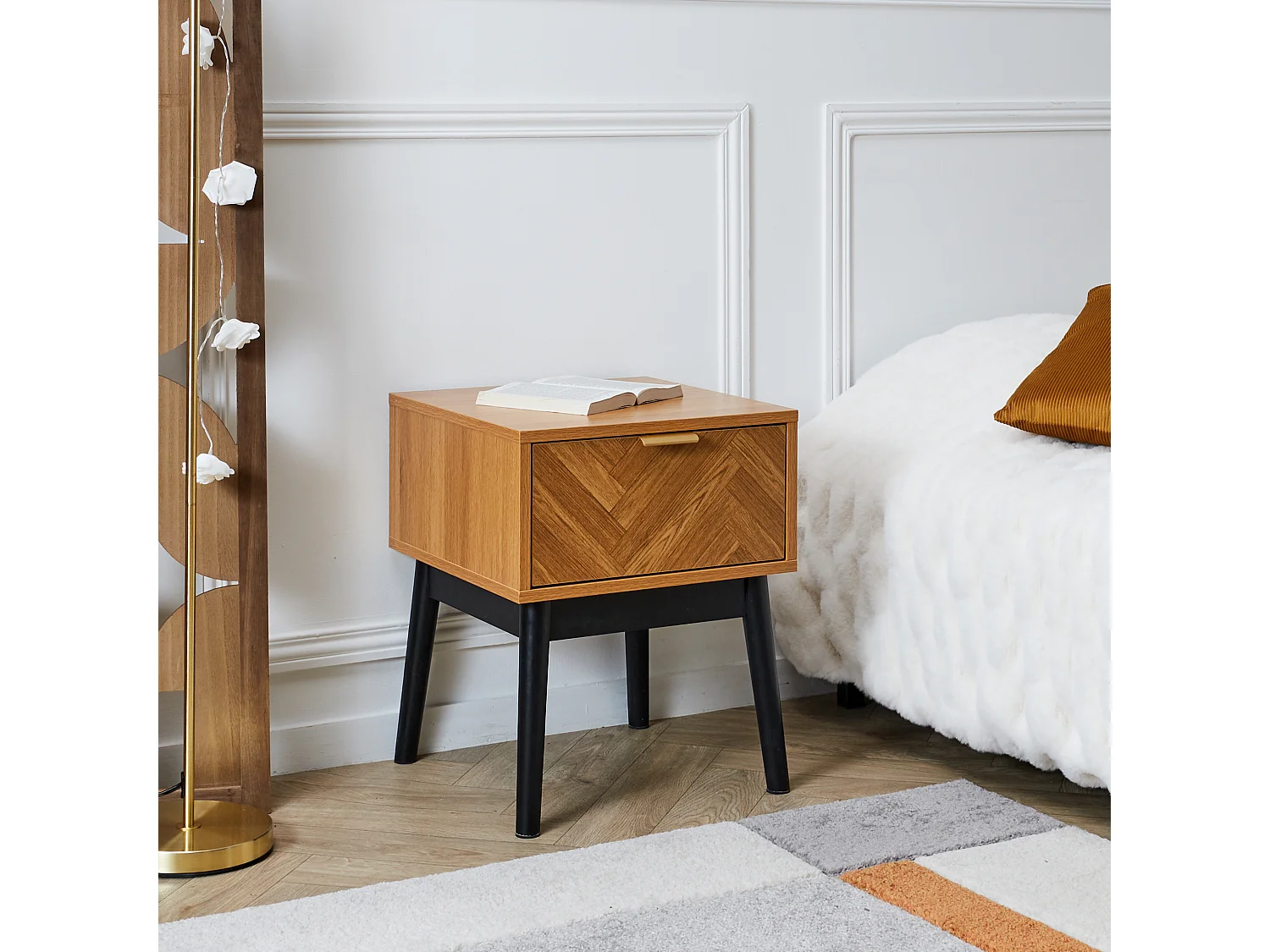 Chevet Felix M1 Marron, Noir