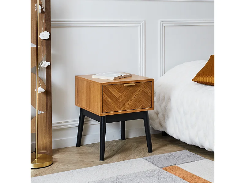 Chevet Felix M1 Marron, Noir