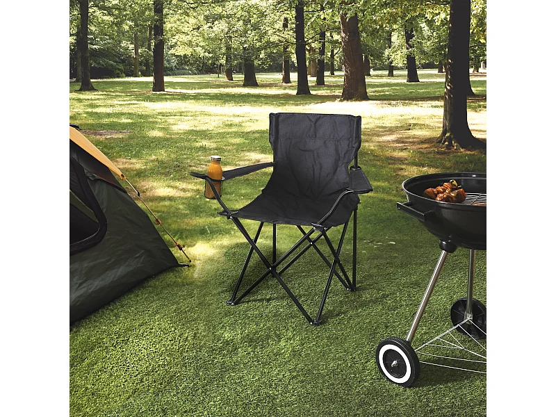 Fauteuil Camping Pliant Noir Noir