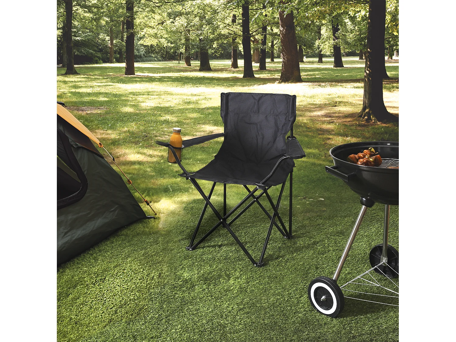 Fauteuil Camping Pliant Noir Noir