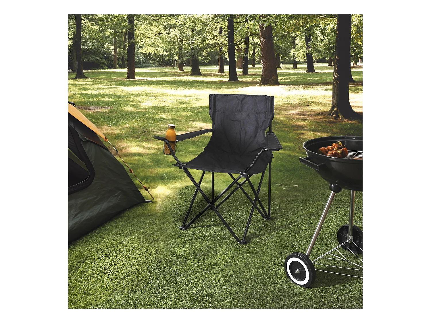Fauteuil Camping Pliant Noir Noir
