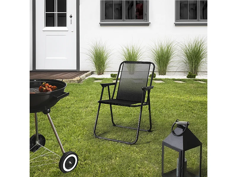 Chaise Pliante Noir Gm Noir
