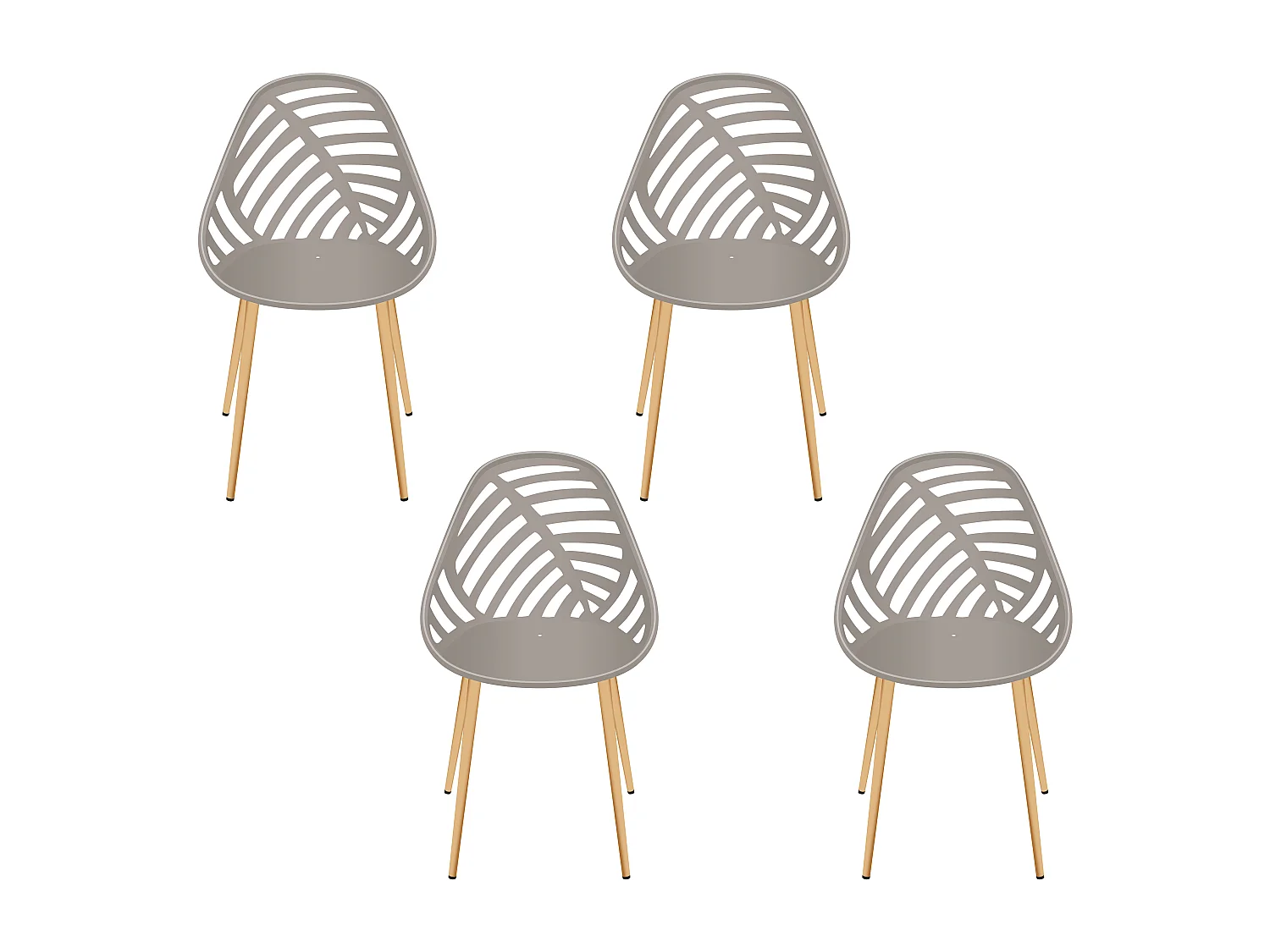 Chaise Alameda Taupe - Lot De 4 Gris