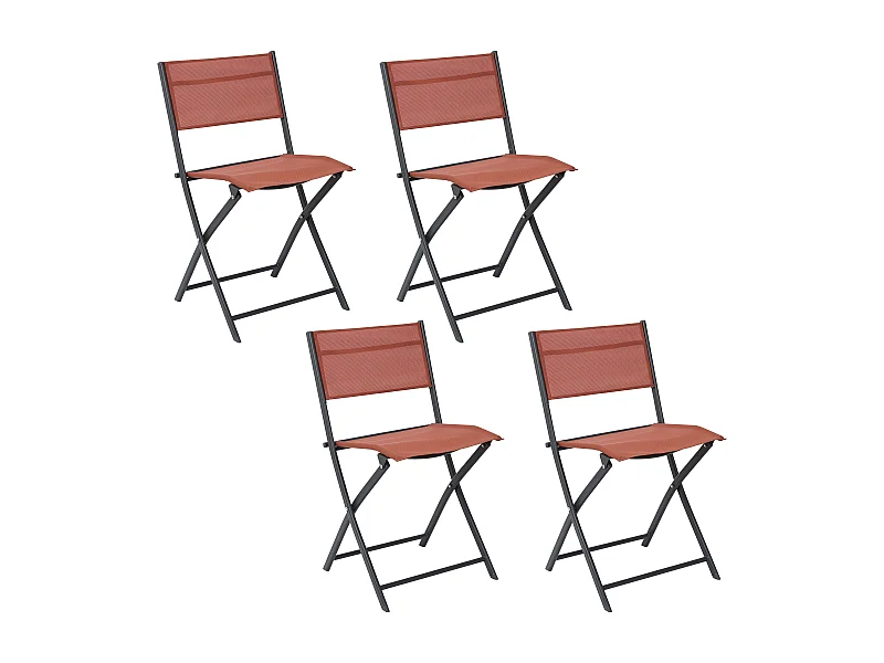 Chaise Elba Terracotta - Lot De 4 Rouge