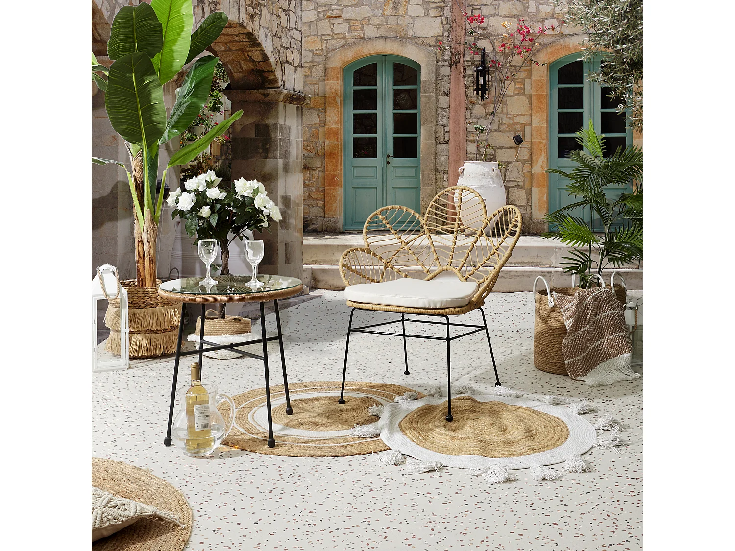 Fauteuil Honolulu - Lot De 2 Beige, Noir