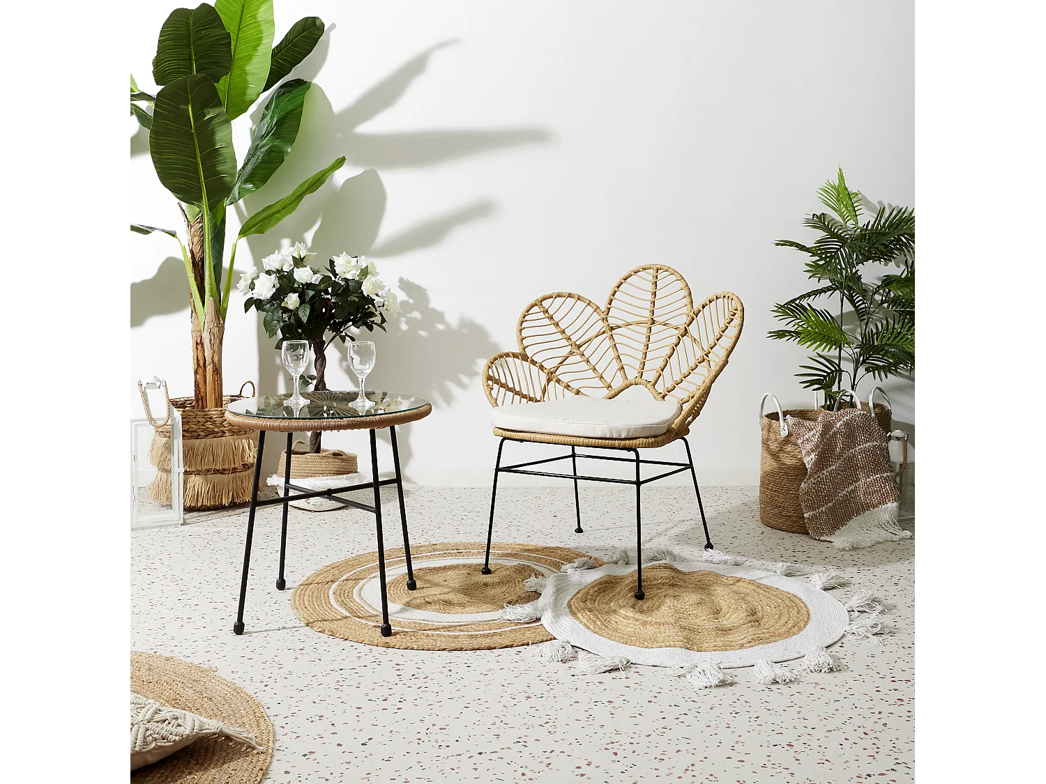 Fauteuil Honolulu - Lot De 2 Beige, Noir