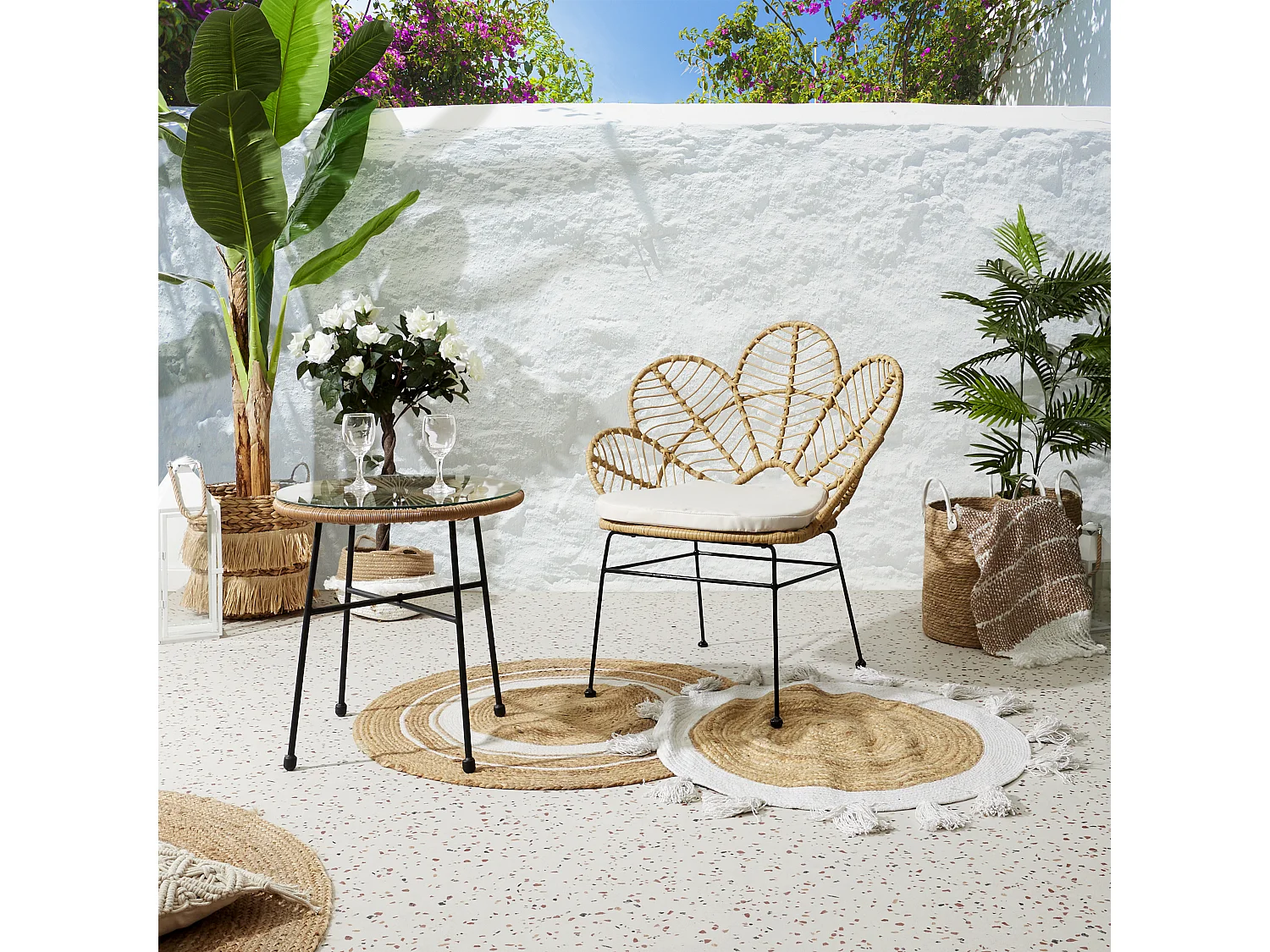 Fauteuil Honolulu - Lot De 2 Beige, Noir