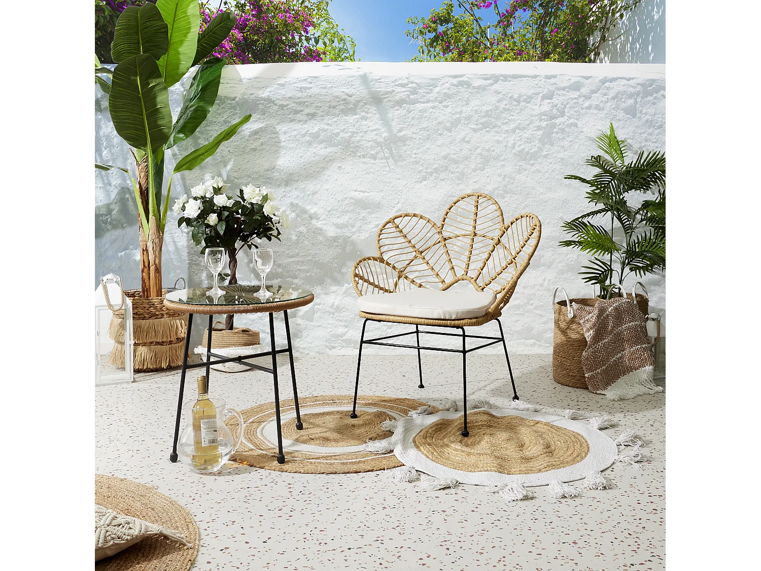 Fauteuil Honolulu - Lot De 2 Beige, Noir