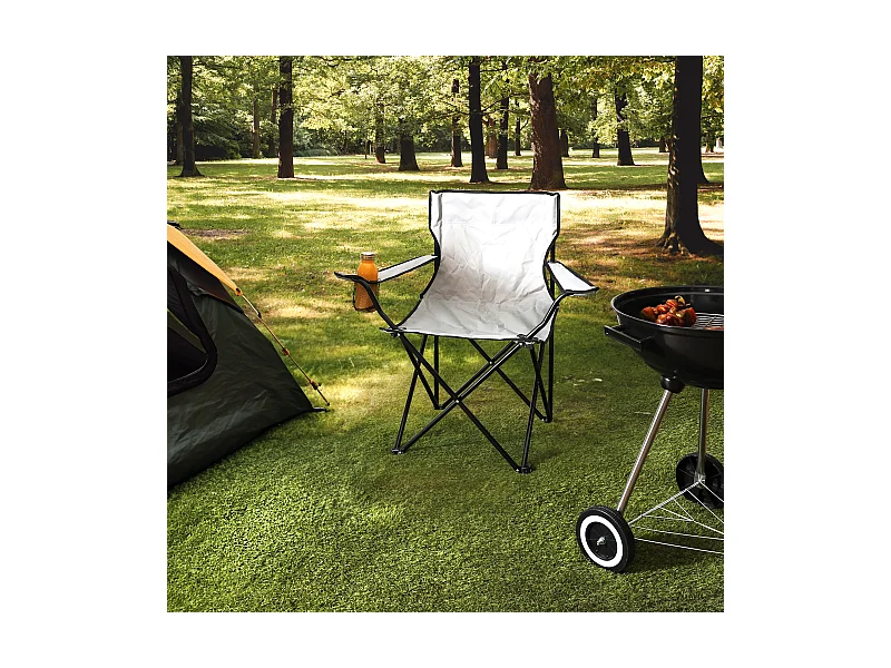 Fauteuil Camping Pliant Gris Gris