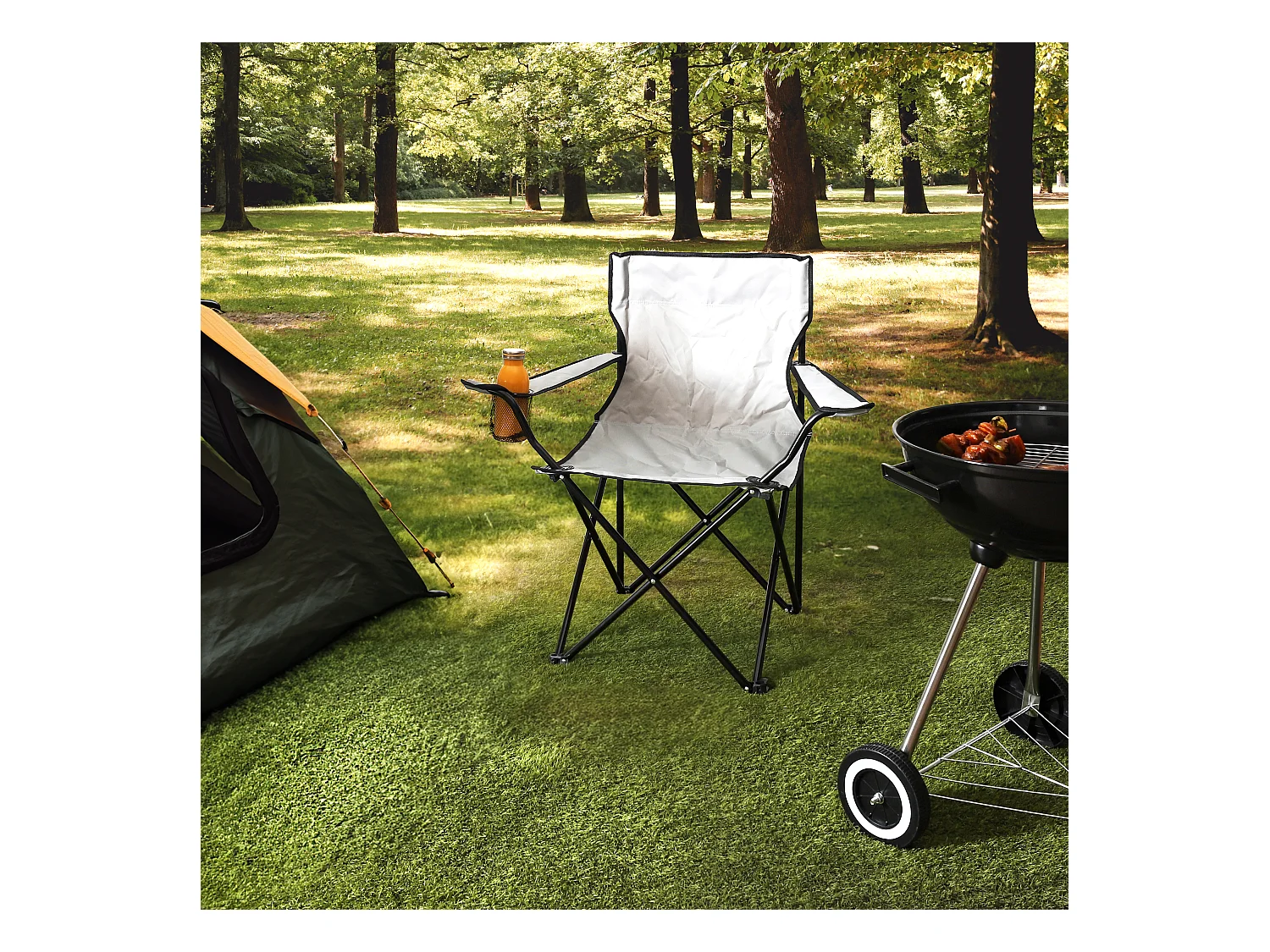 Fauteuil Camping Pliant Gris Gris