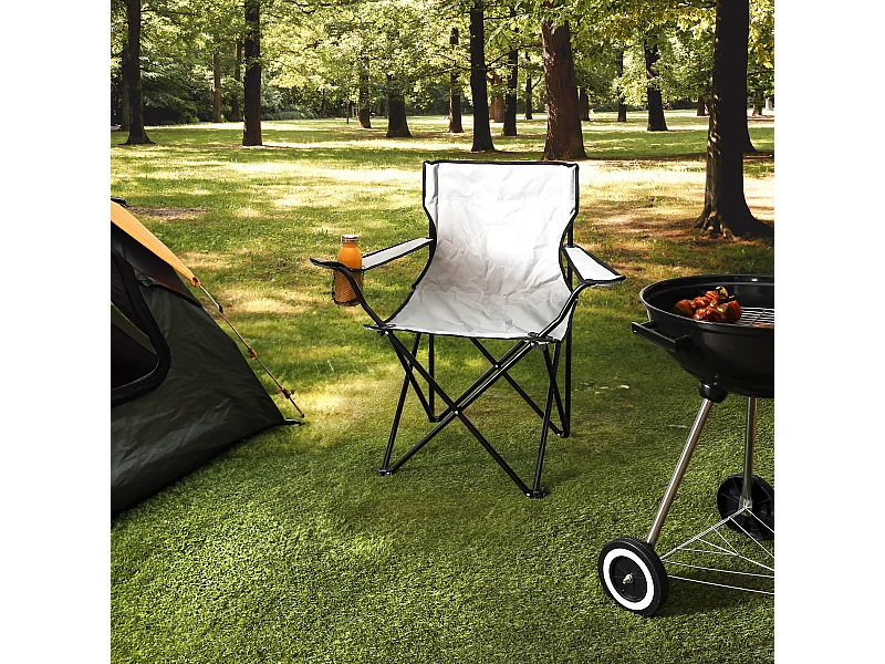Fauteuil Camping Pliant Gris Gris