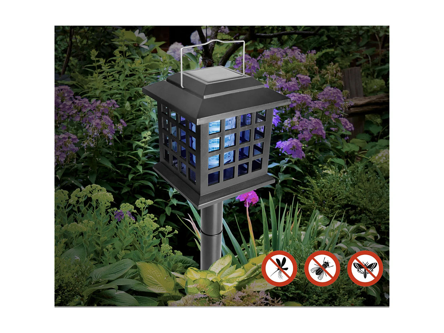 Lampe Led Solaire Anti Moustique 3 En 1 Noir