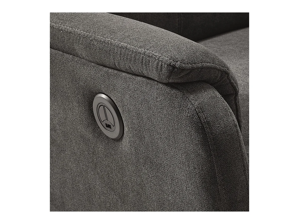 ALCANTAR - Fauteuil Relax Electrique Tissu Gris foncé