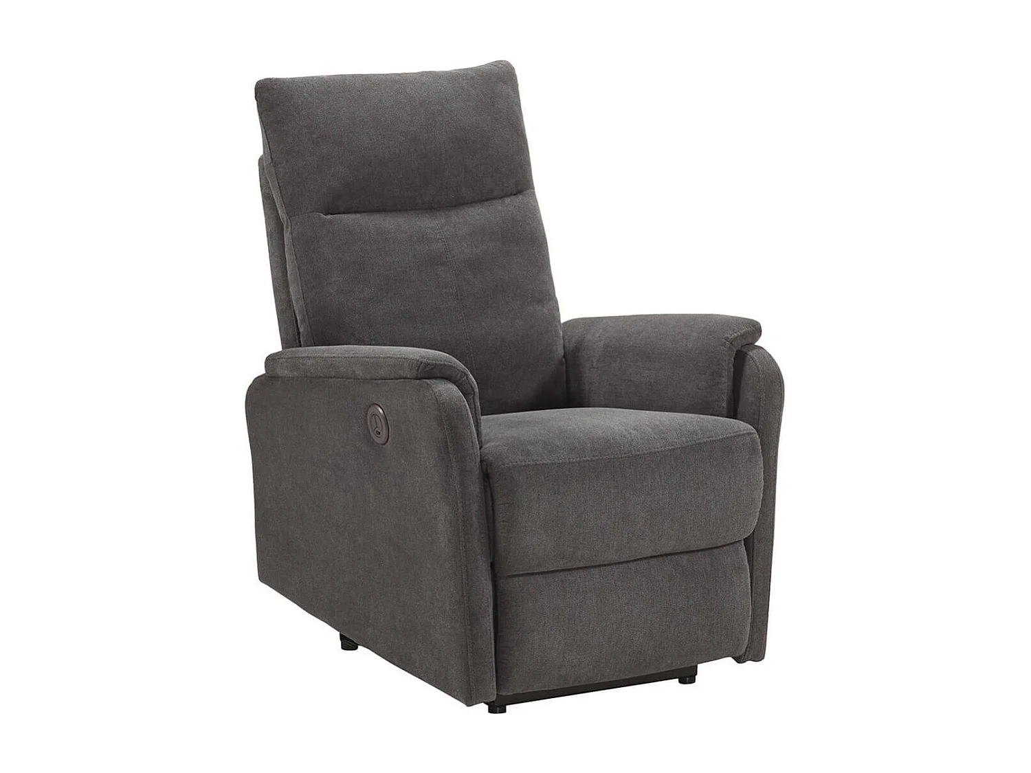ALCANTAR - Fauteuil Relax Electrique Tissu Gris foncé