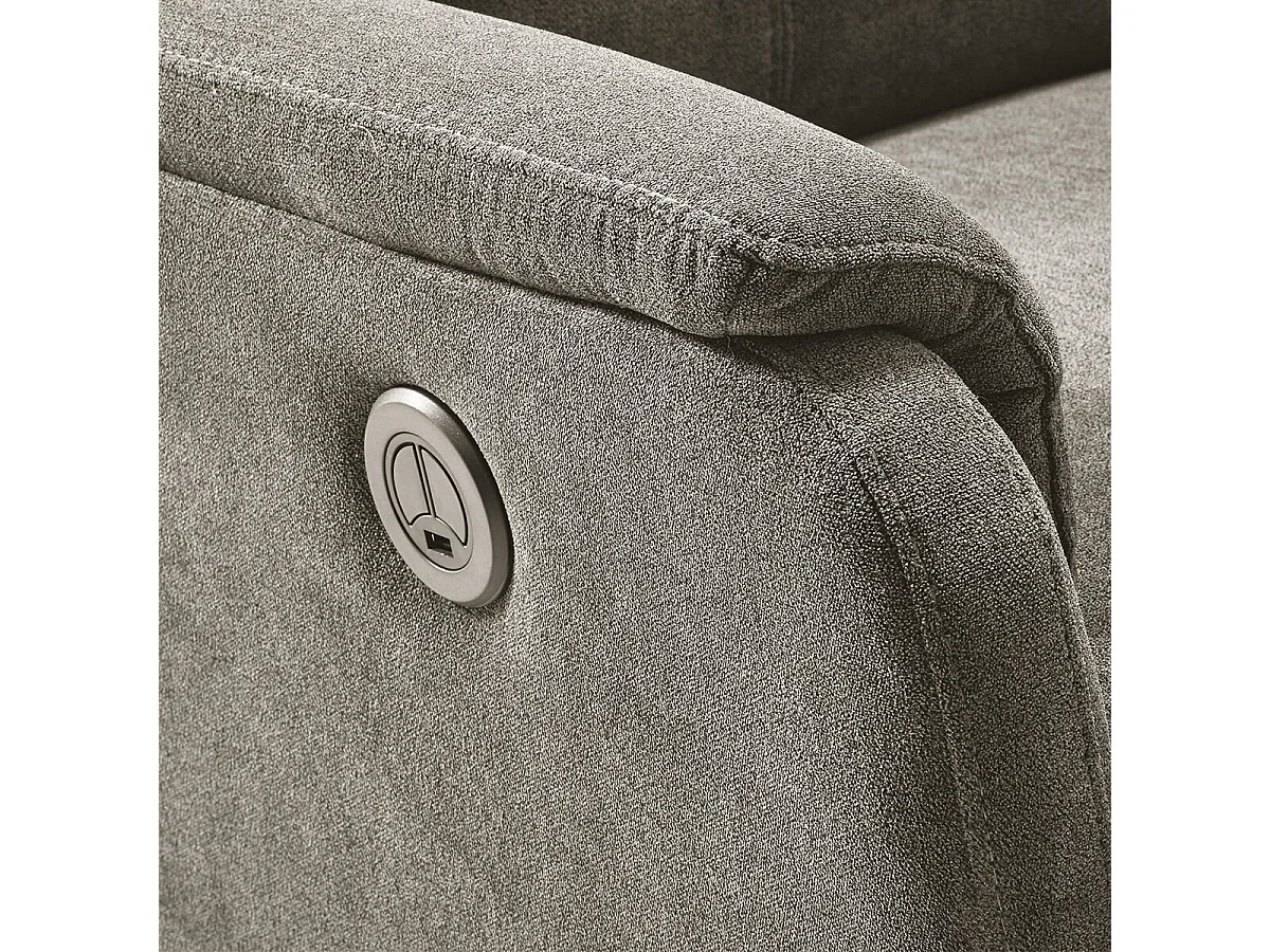 ALCANTAR - Fauteuil Relax Electrique Tissu Gris clair