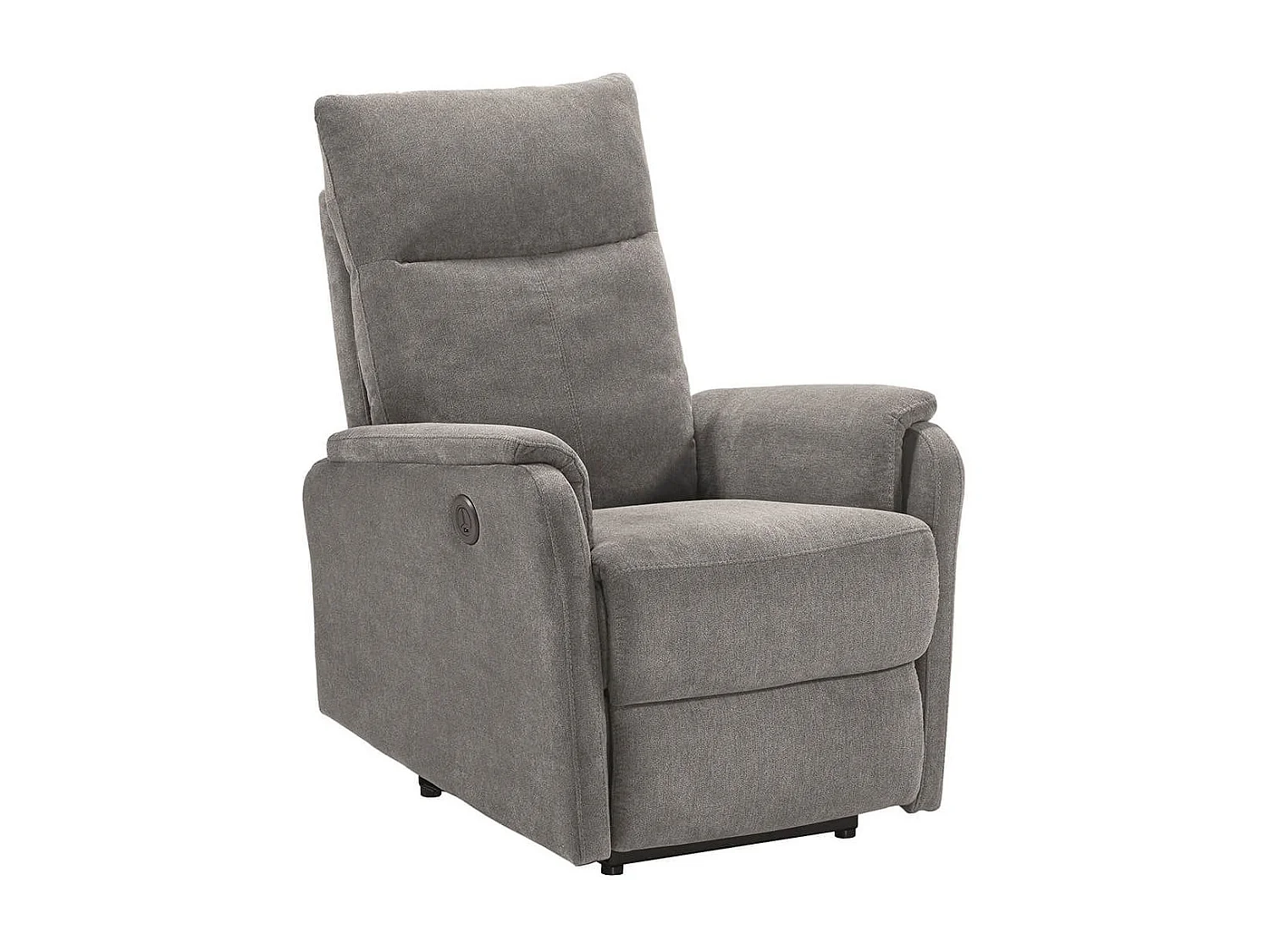 ALCANTAR - Fauteuil Relax Electrique Tissu Gris clair