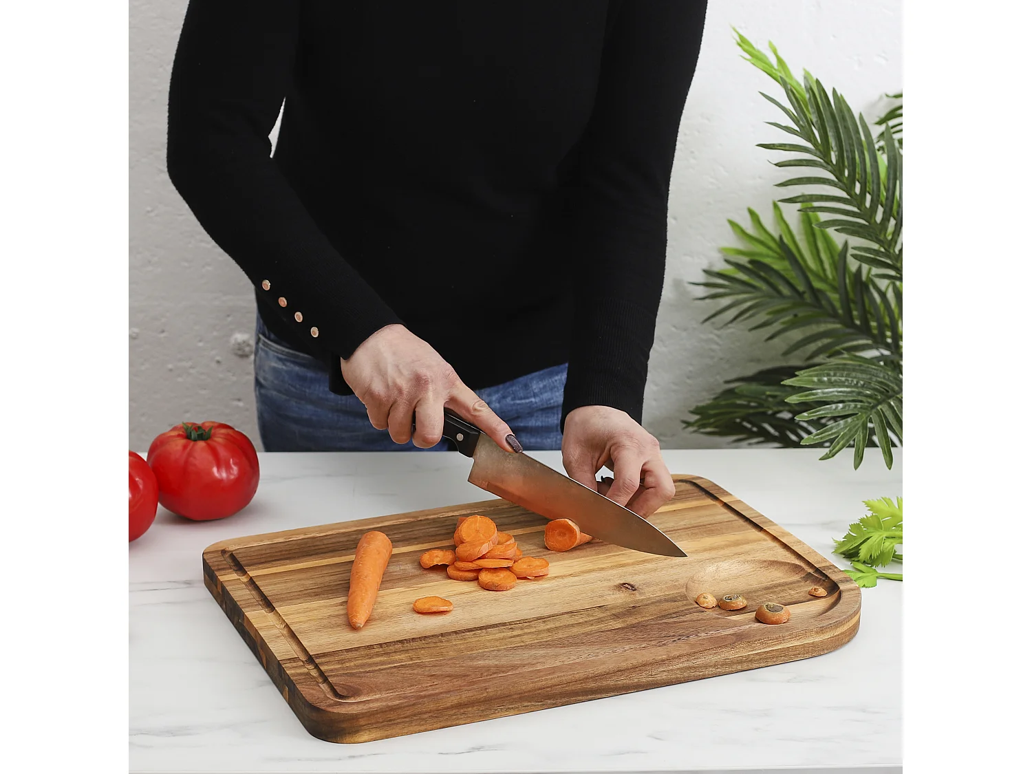 Planche A Decouper Acacia 46cm Marron