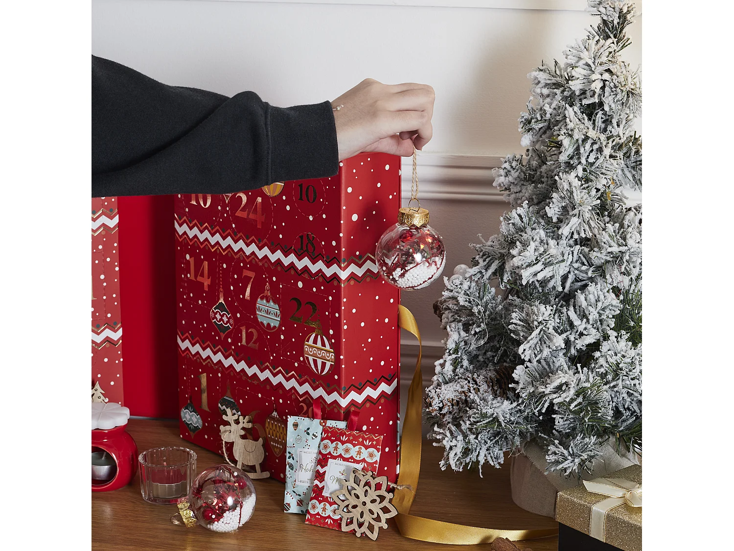 Calendrier Avent Bougies Et Surprises Noel Tradi Rouge