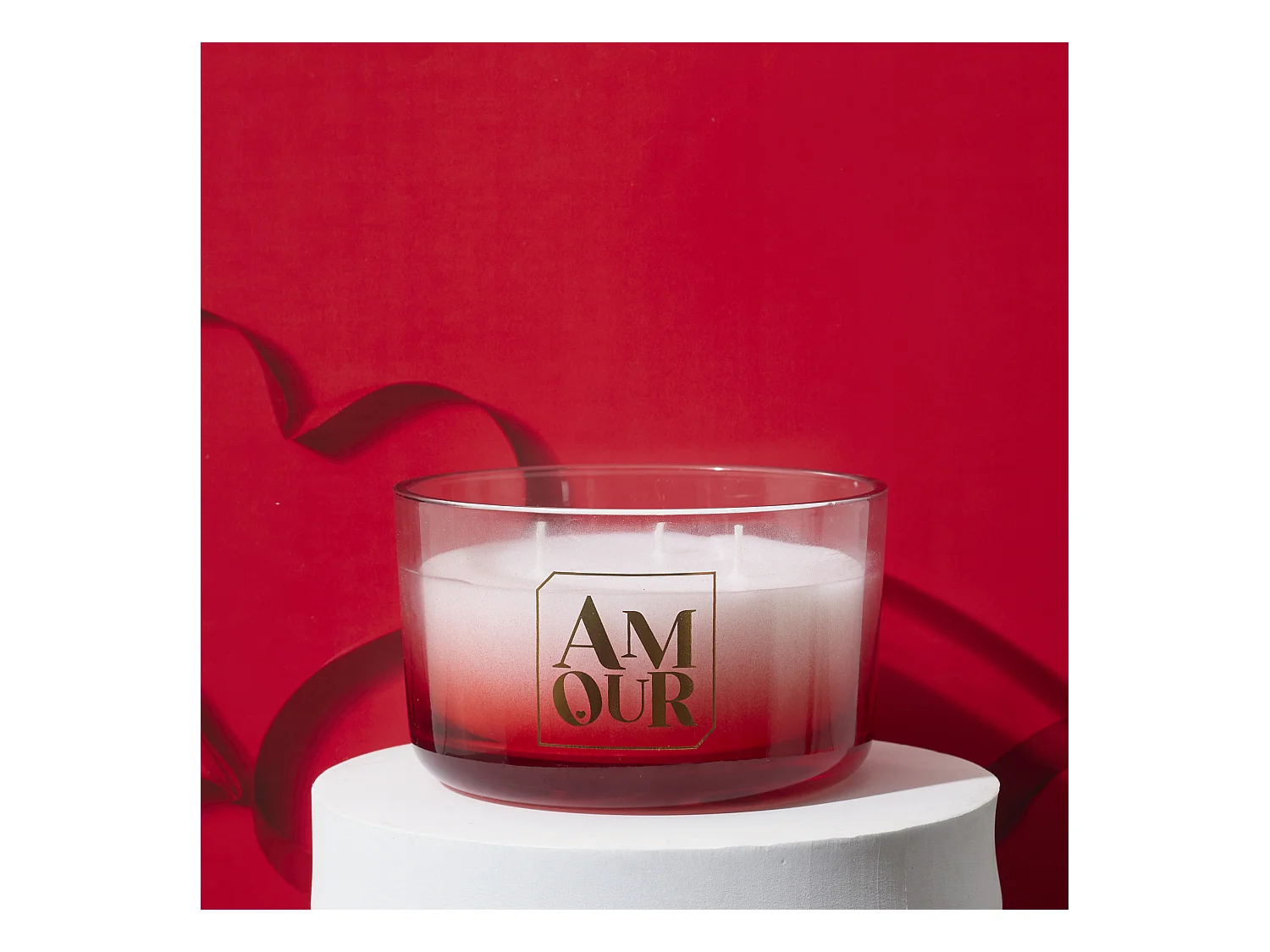 Bougie Parfumee 3 Meches Coffret Cadeau Amour Rouge