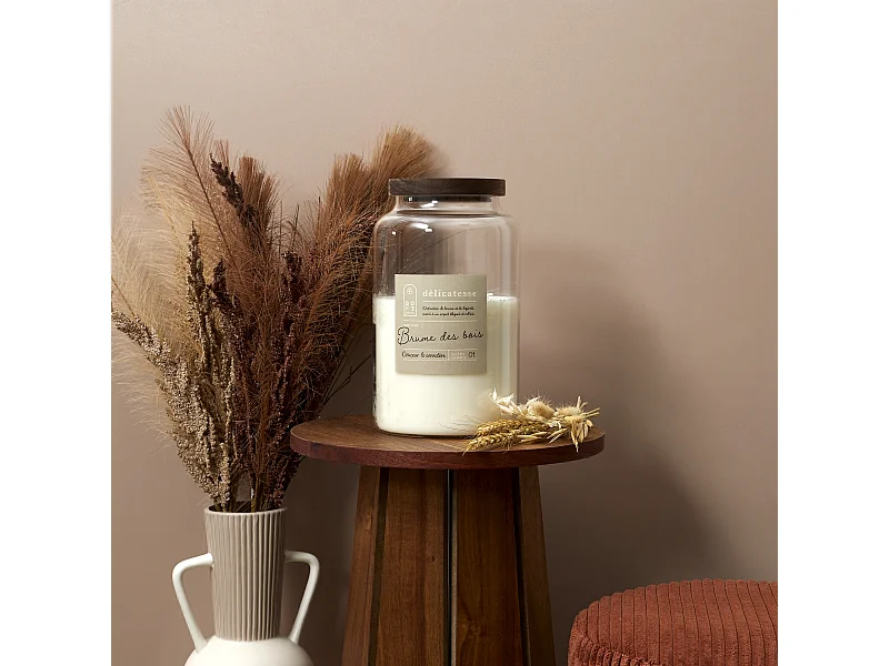 Bougie Parfumee Pot Top Acacia Softness H24cm Marron, Blanc
