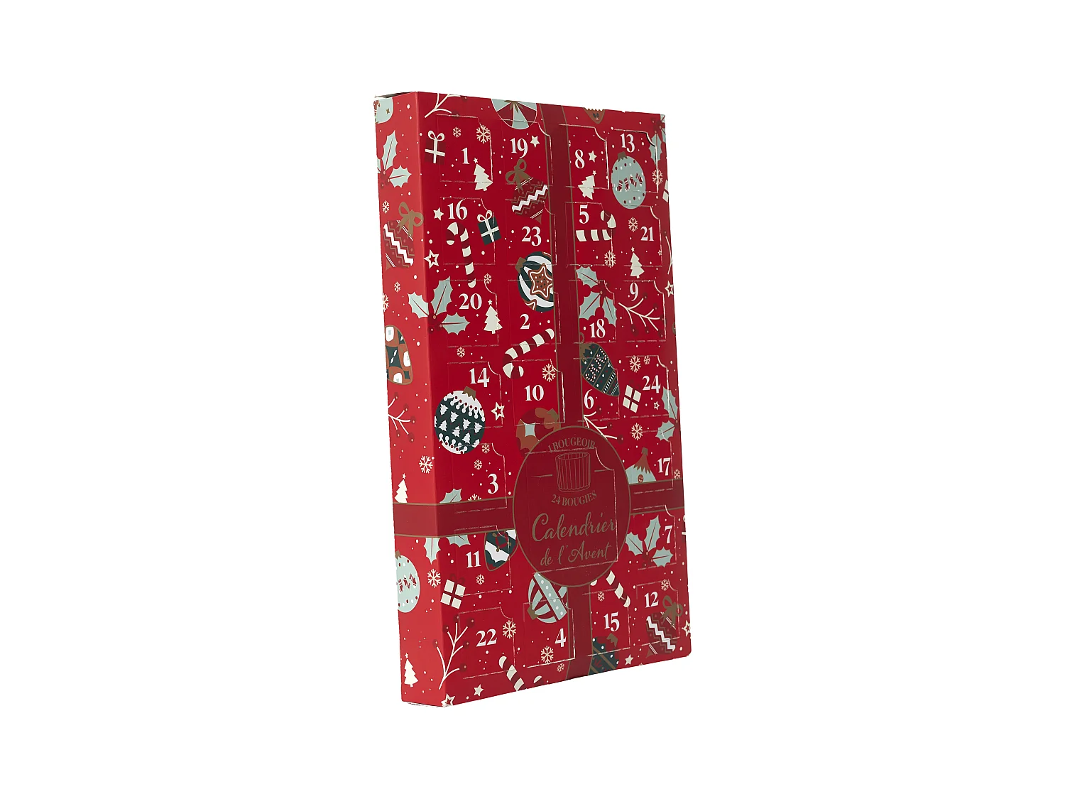 Calendrier Avent Photophore Et Bougie Parfume Rouge