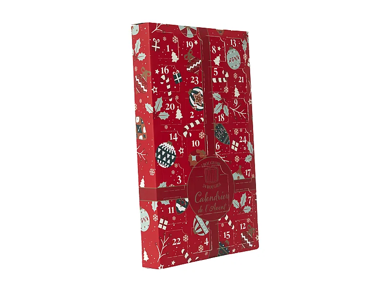 Calendrier Avent Photophore Et Bougie Parfume Rouge