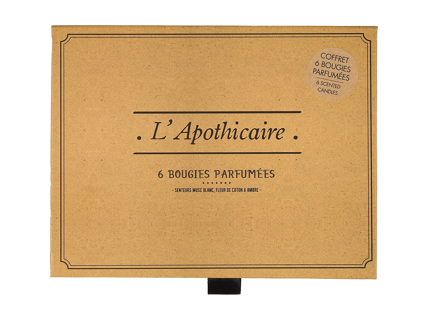 Coffret Bougie Parfumee Apothicaire X6 Blanc, Gris, Marron