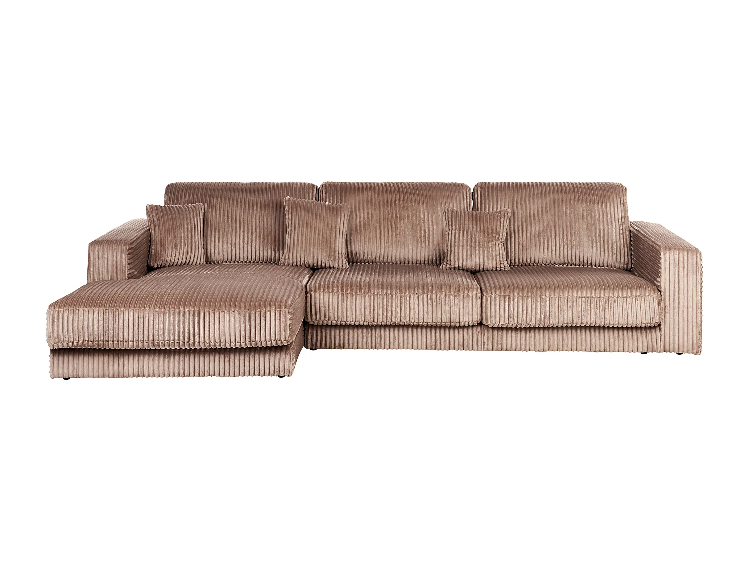 Sofá de canto LOFOTEN Bombazine Castanho claro 4 lugares à direita
