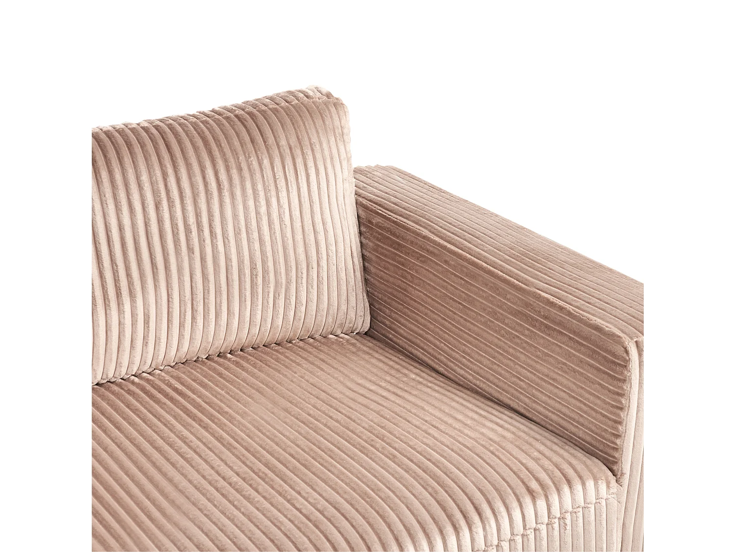 Sofá de canto LOFOTEN Bombazine Castanho claro 4 lugares à direita