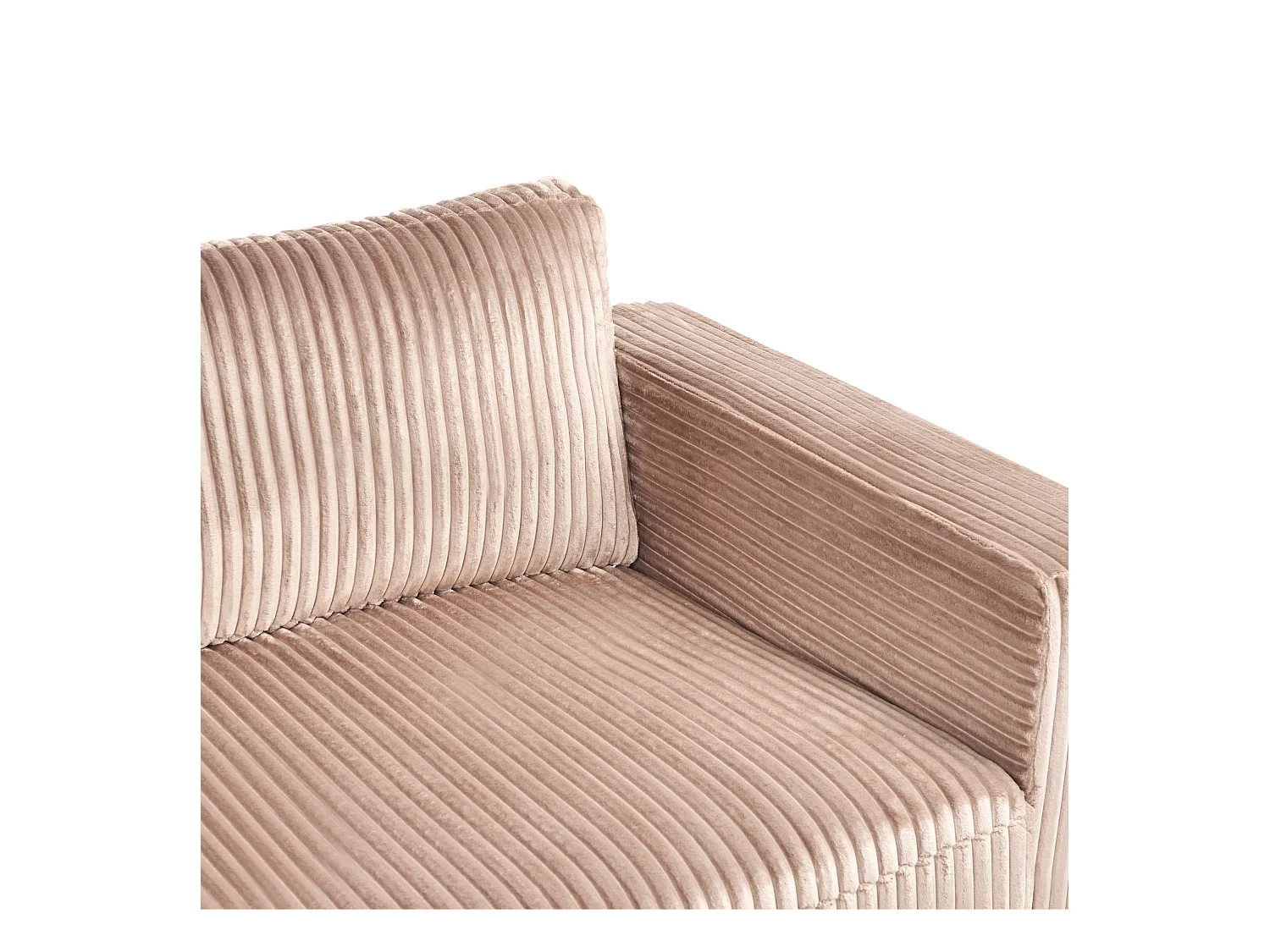 Canapé 4 Places Angle à gauche Style Moderne Minimaliste en Velours Côtelé Marron Clair Lofoten