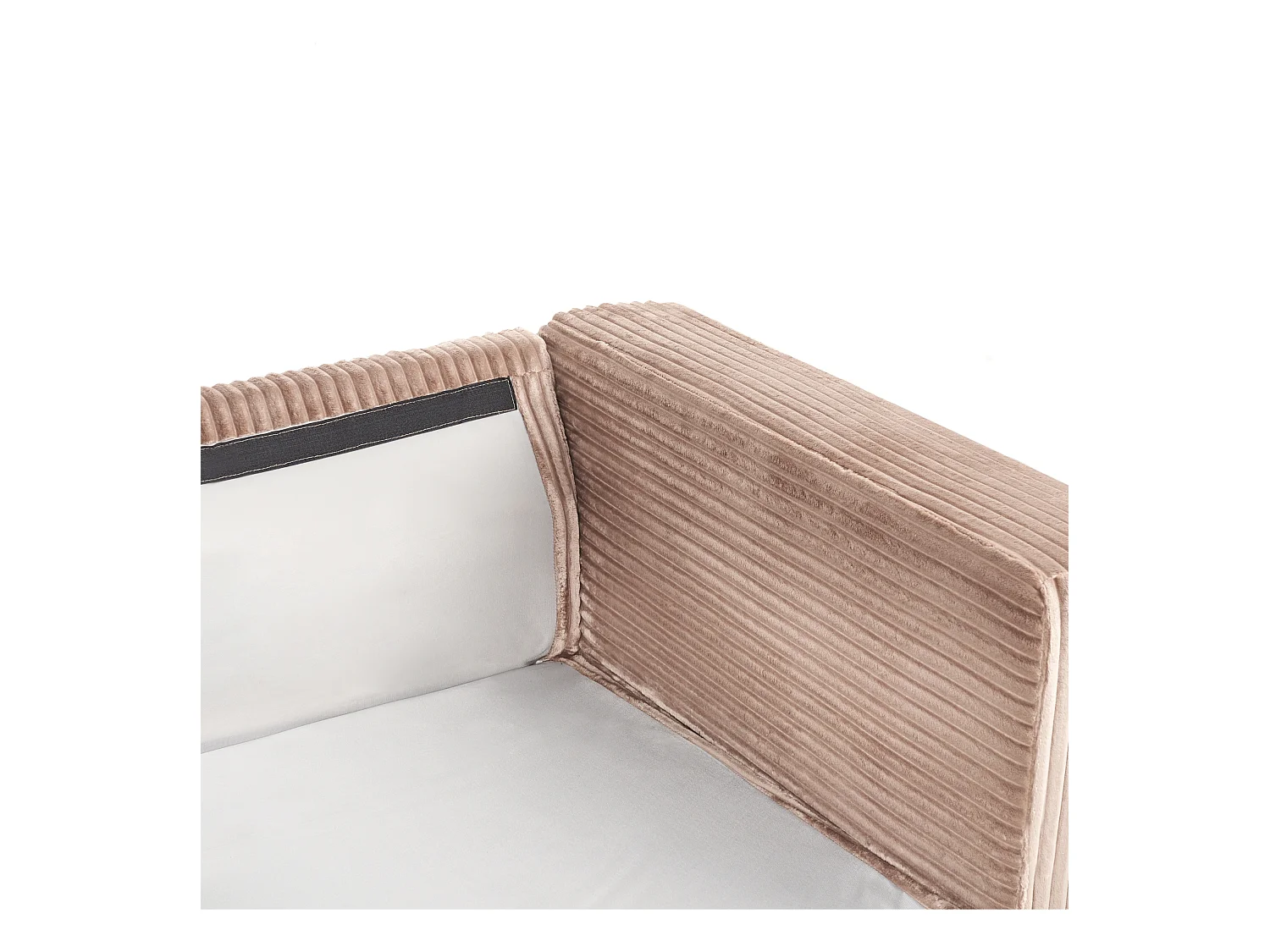 Canapé 4 Places Angle à gauche Style Moderne Minimaliste en Velours Côtelé Marron Clair Lofoten