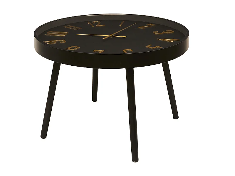 Table Horloge Lounge D70cm Noir