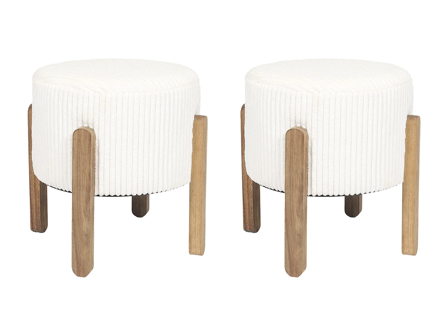 Tabouret Cotele Scott Beige - Lot De 2 Beige, Marron