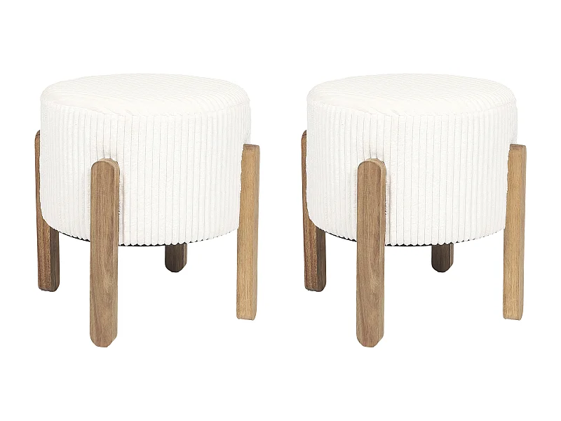 Tabouret Cotele Scott Beige - Lot De 2 Beige, Marron