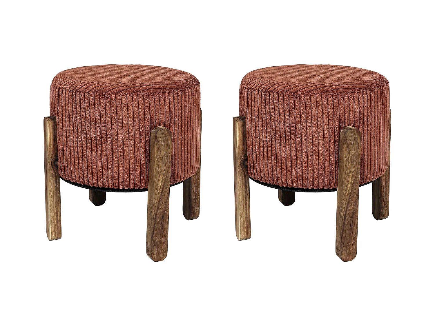 Tabouret Cotele Scott Taupe - Lot De 2 Orange