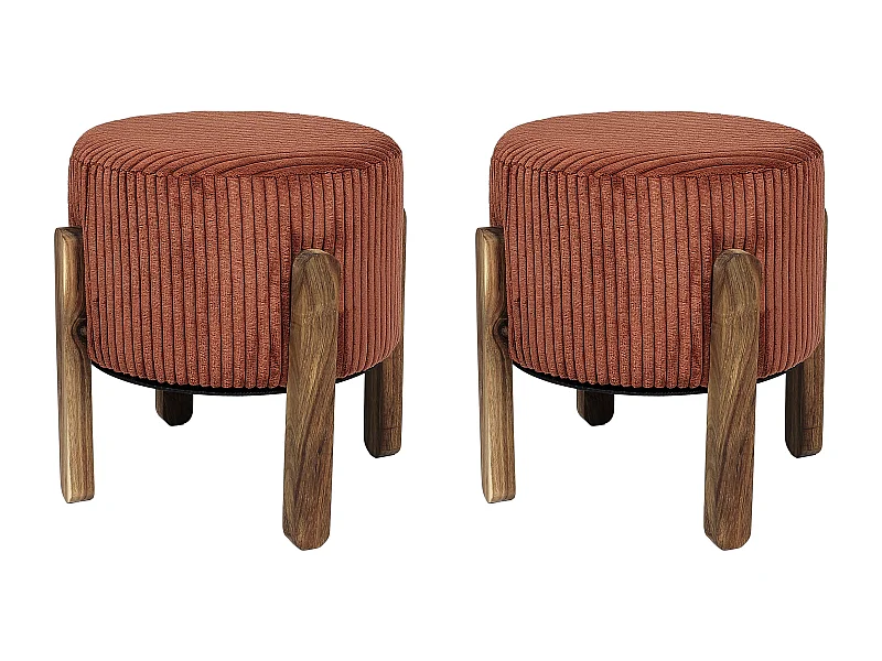 Tabouret Cotele Scott Taupe - Lot De 2 Orange