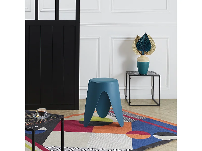 Tabouret Eve Bleu Canard M6 Bleu