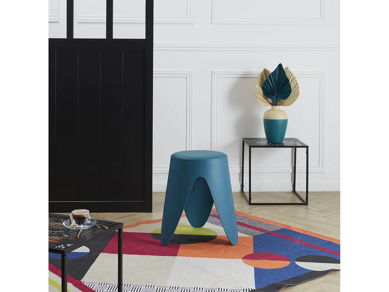 Tabouret Eve Bleu Canard M6 Bleu